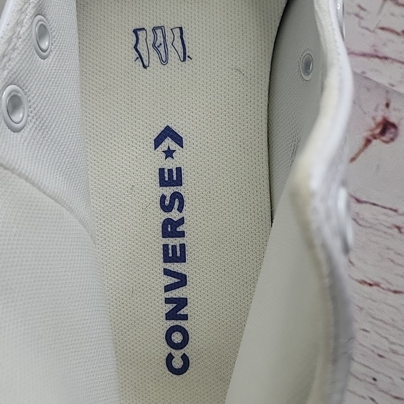 Converse All Star White Leather High Top Sneakers Women's Size 8 - Picture 10 of 11
